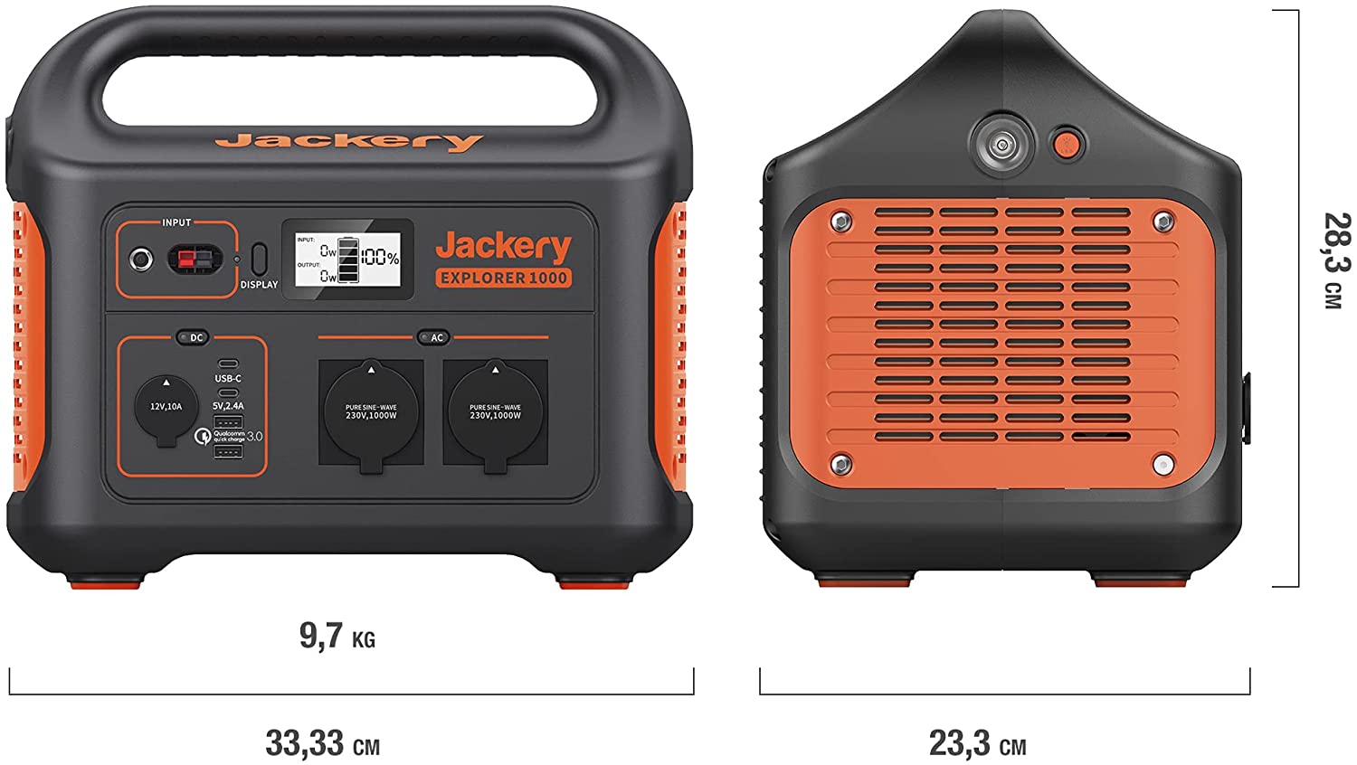Jackery Explorer 1000 1002W Portable Powerstation mit 2xSolarSaga 100W faltbares Solarmodul