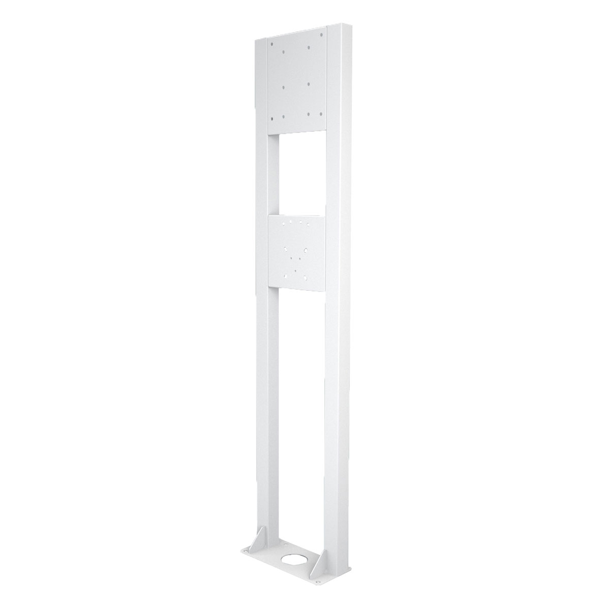 a-TroniX Standsäule für Wallbox Ladestationen aus Edelstahl in weiß Lochmaße 6mm